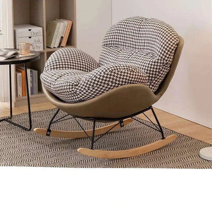 Plush Velvet Nordic Rocking Chair - Elegant Lounge Seating for Ultimate Relaxation - Très Elite