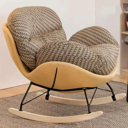 Plush Velvet Nordic Rocking Chair - Elegant Lounge Seating for Ultimate Relaxation - Très Elite