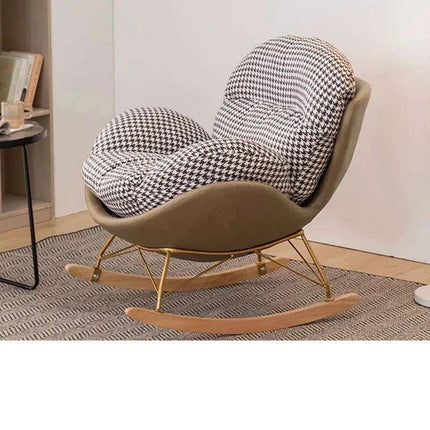 Plush Velvet Nordic Rocking Chair - Elegant Lounge Seating for Ultimate Relaxation - Très Elite