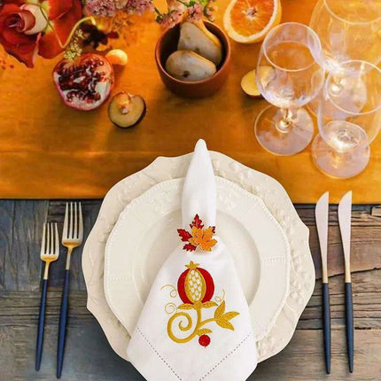 Pomegranate Elegance Hemstitch Napkin Set for Stylish Dining Experiences - Très Elite