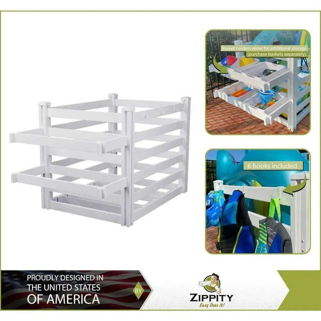 Poolside Storage Chest with Basket Compartments