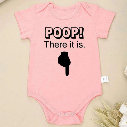 "Poop There It Is!" Funny Cotton Infant Romper - Unisex Baby Onesie - Très Elite