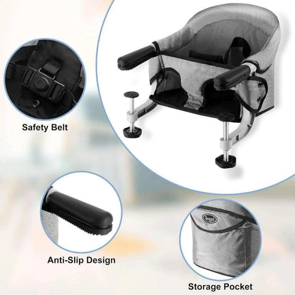 Portable Child's High Chair with Secure Harness and Foldable Design - Très Elite