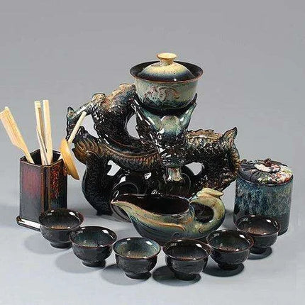 Portable Elegant Gongfu Tea Ceremony Set with Classic Teapot and Infuser - Très Elite
