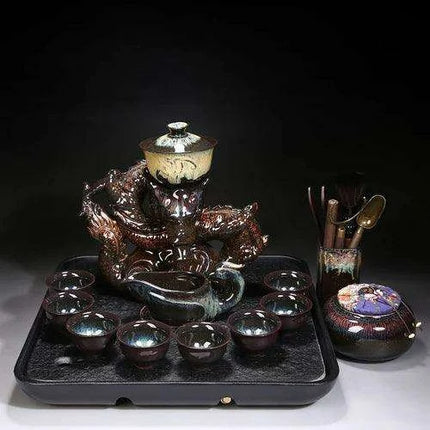Portable Elegant Gongfu Tea Ceremony Set with Classic Teapot and Infuser - Très Elite
