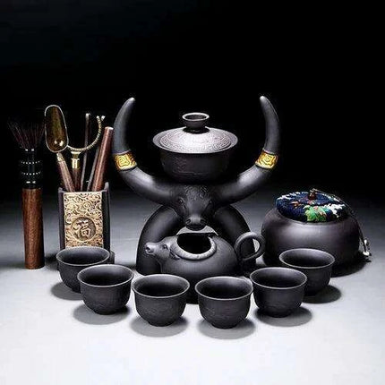 Portable Elegant Gongfu Tea Ceremony Set with Classic Teapot and Infuser - Très Elite
