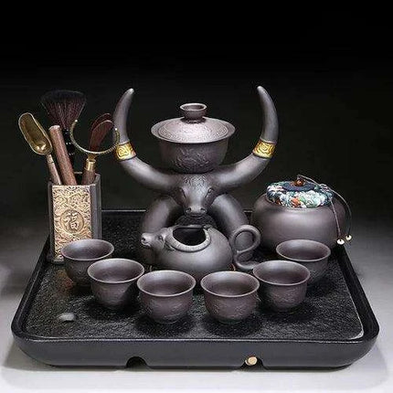 Portable Elegant Gongfu Tea Ceremony Set with Classic Teapot and Infuser - Très Elite