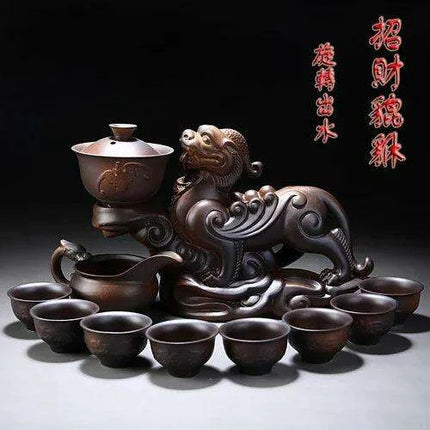 Portable Elegant Gongfu Tea Ceremony Set with Classic Teapot and Infuser - Très Elite