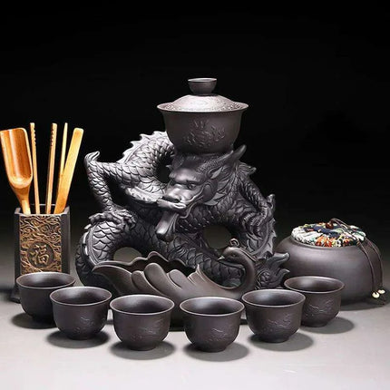 Portable Elegant Gongfu Tea Ceremony Set with Classic Teapot and Infuser - Très Elite