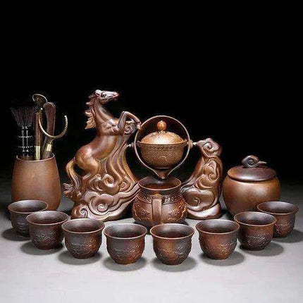 Portable Elegant Gongfu Tea Ceremony Set with Classic Teapot and Infuser - Très Elite