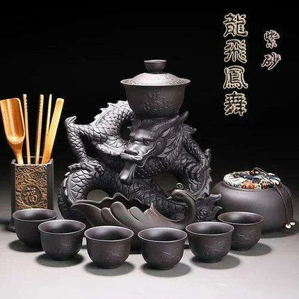 Portable Elegant Gongfu Tea Ceremony Set with Classic Teapot and Infuser - Très Elite