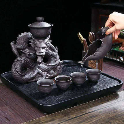 Portable Elegant Gongfu Tea Ceremony Set with Classic Teapot and Infuser - Très Elite