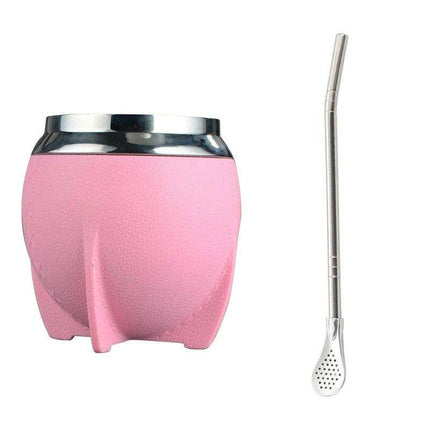 Portable Stainless Steel Yerba Mate Cup & Insulated Water Bottle Set - 280ml Hydration Solution - Très Elite