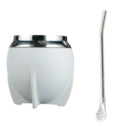 Portable Stainless Steel Yerba Mate Cup & Insulated Water Bottle Set - 280ml Hydration Solution - Très Elite