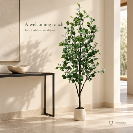 Potted Artificial Eucalyptus Tree with Adjustable Branches Artificial Trees artificial-eucalyptus-tree-with-wicker-basket-and-black-pot-indoor-green-faux-eucalyptus-trees-fake-eucalyptus-plants-with-lifelike-leaves-and-natural-trunk-for-home-office-bedroom Home & Kitchen > Home Décor Products > Artificial Plants & Flowers > Artificial Trees