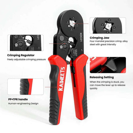 Precision Adjustable Crimping Tool Set with Quick Release Mechanism for Versatile Ferrules - Très Elite