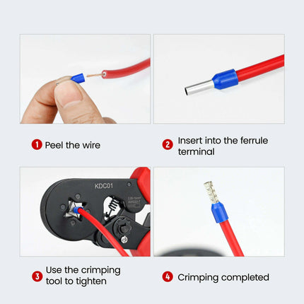 Precision Adjustable Crimping Tool Set with Quick Release Mechanism for Versatile Ferrules - Très Elite
