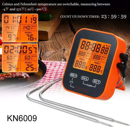 Precision Dual Probe Digital Meat Thermometer for BBQ and Baking Mastery - Très Elite