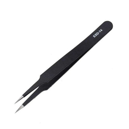 Precision ESD Stainless Steel Tweezers Set - 6 Pieces for Delicate DIY Projects..