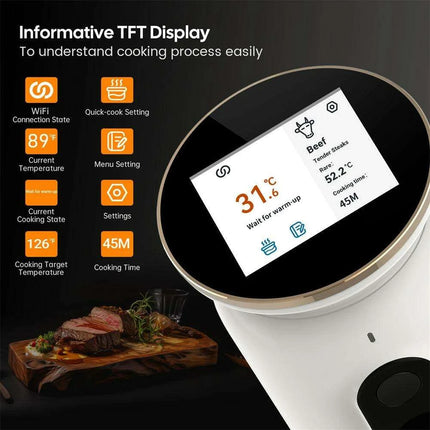 Precision Smart Sous Vide Cooker with WiFi Connectivity & 3D Water Circulation for Culinary Excellence - Très Elite