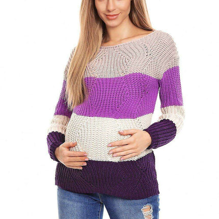 Pregnancy Chic Striped Cozy Sweater - Très Elite