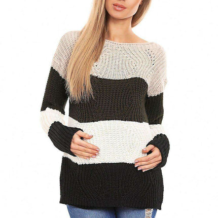 Pregnancy Chic Striped Cozy Sweater - Très Elite
