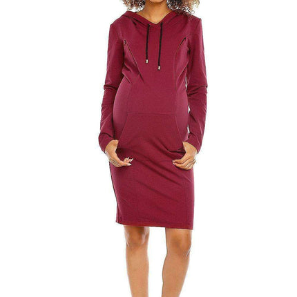 Pregnancy Hooded Nursing Dress: "Cozy Comfort" - Versatile Maternity Piece - Très Elite