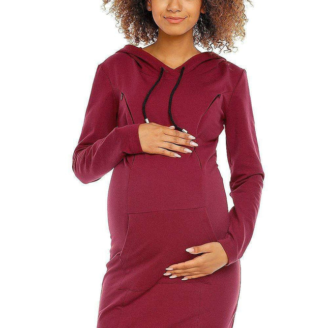 Pregnancy Hooded Nursing Dress: "Cozy Comfort" - Versatile Maternity Piece