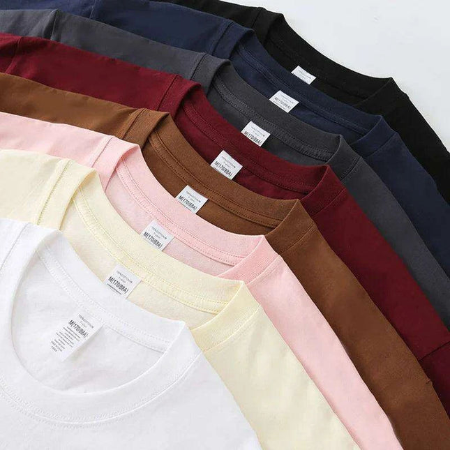 Premium 260gsm Men's Oversized Casual Cotton Short Sleeve T-Shirt - Summer Essential O-Neck Top