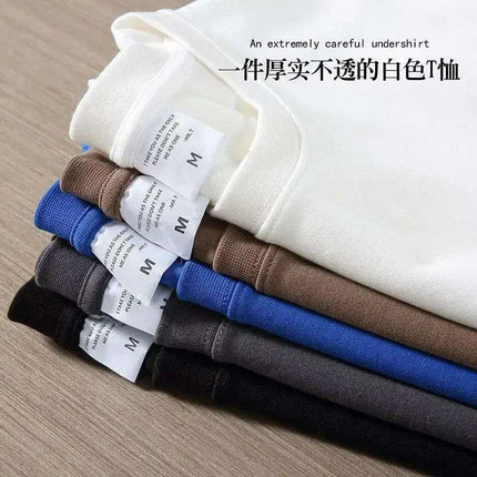 Premium 500g Pure Cotton Short Sleeve T-Shirt with Reinforced Neckline in Classic Black and White - Très Elite