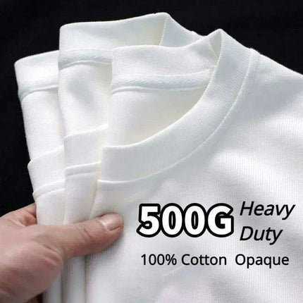 Premium 500g Pure Cotton Short Sleeve T-Shirt with Reinforced Neckline in Classic Black and White - Très Elite