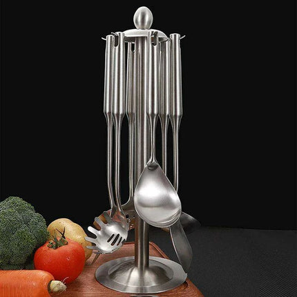 Premium 7-Piece Stainless Steel Cooking Utensil Set - Rust-Resistant Kitchen Tools - Très Elite