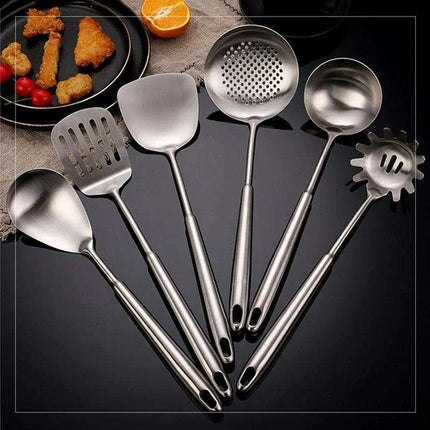 Premium 7-Piece Stainless Steel Cooking Utensil Set - Rust-Resistant Kitchen Tools - Très Elite