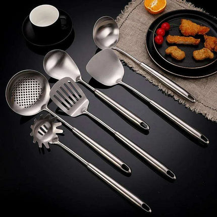Premium 7-Piece Stainless Steel Cooking Utensil Set - Rust-Resistant Kitchen Tools - Très Elite