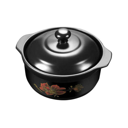 Premium Black Ceramic Clay Casserole Pot with Non-Stick Coating - Perfect for Cooking Chicken, Soup, Rice and More - Très Elite
