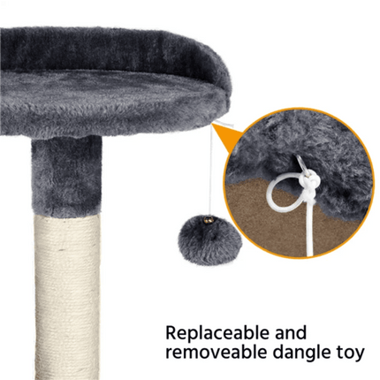 Premium Charcoal Grey Cat Tower Playground with Interactive Features - Ultimate Feline Retreat - Très Elite