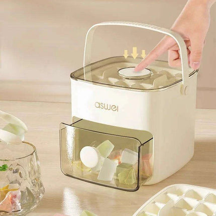 Premium Double Layer Ice Cube Maker - Food Safe Ice Storage Solution - Très Elite