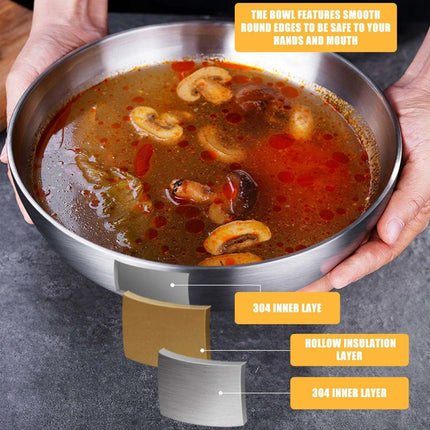 Premium Double-Walled Insulated Ramen Bowl in 900ml, 1100ml, and 1400ml Sizes for Hot Soups and Noodles - Très Elite