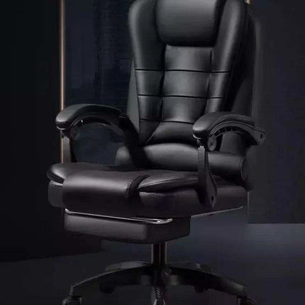 Premium Ergonomic Black Leather Gaming and Office Recliner Chair.