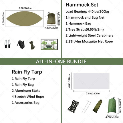 Premium Explorer's Hammock Kit - All-in-One Outdoor Survival Gear - Très Elite