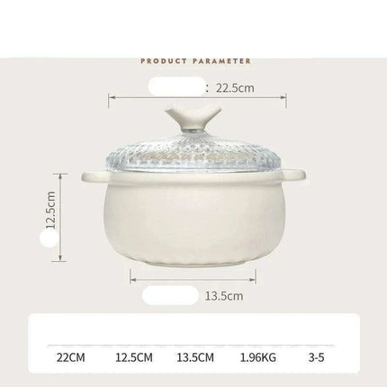 Premium Glass Ceramic Casserole Pot - Your Essential Kitchen Companion for Masterful Cooking - Très Elite