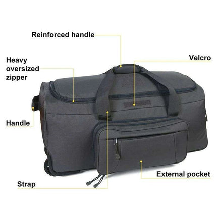 Premium Heavy-Duty Wheeled Tactical Duffel Bag for Adventurers and Travelers - Très Elite