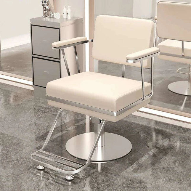Premium Hydraulic Salon Chair with Adjustable Recline - Elevate Your Beauty Services