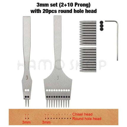 Premium Interchangeable Round Chisel Tool Set for Leather Crafting - Très Elite