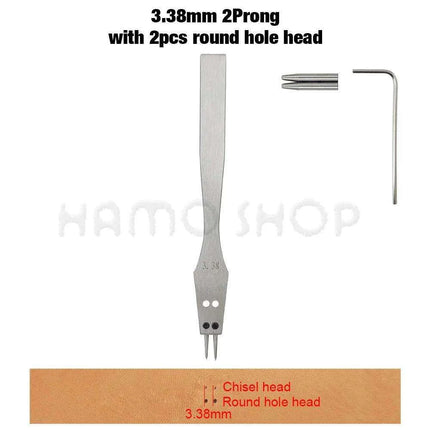 Premium Interchangeable Round Chisel Tool Set for Leather Crafting - Très Elite