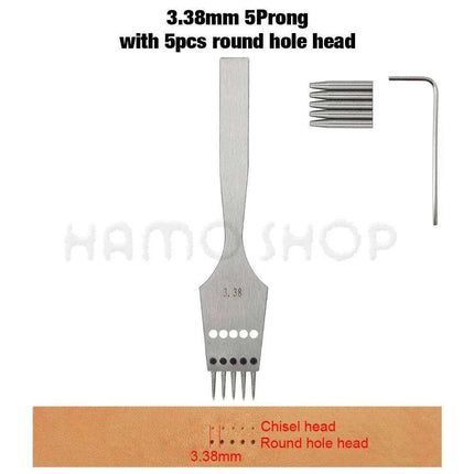 Premium Interchangeable Round Chisel Tool Set for Leather Crafting - Très Elite