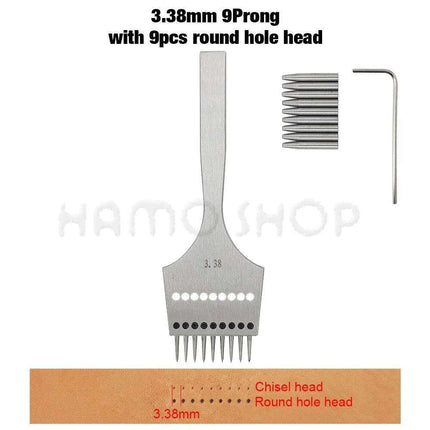 Premium Interchangeable Round Chisel Tool Set for Leather Crafting - Très Elite