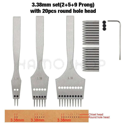 Premium Interchangeable Round Chisel Tool Set for Leather Crafting - Très Elite