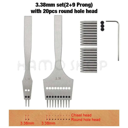 Premium Interchangeable Round Chisel Tool Set for Leather Crafting - Très Elite