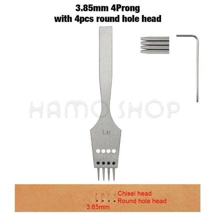 Premium Interchangeable Round Chisel Tool Set for Leather Crafting - Très Elite